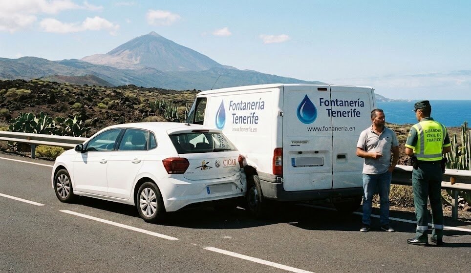 imagen de un accidente de tráfico en tenerife donde interviene la guardia civil